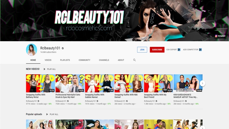 RCLBeauty101 YouTube Channel 