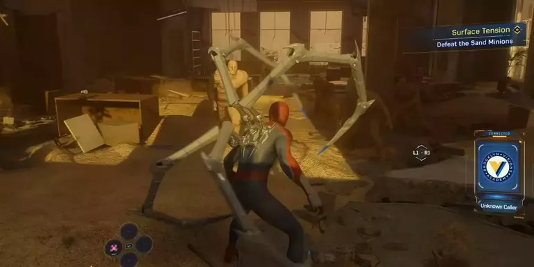 Spider-Man fights Sand Minions